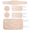 Castor Oil Pack Wrap Set of 6 Reusable Organic Pack Compress Belt Wrap for Waist Neck Arms Legs with Adjustable Elastic Strap Machine Washable